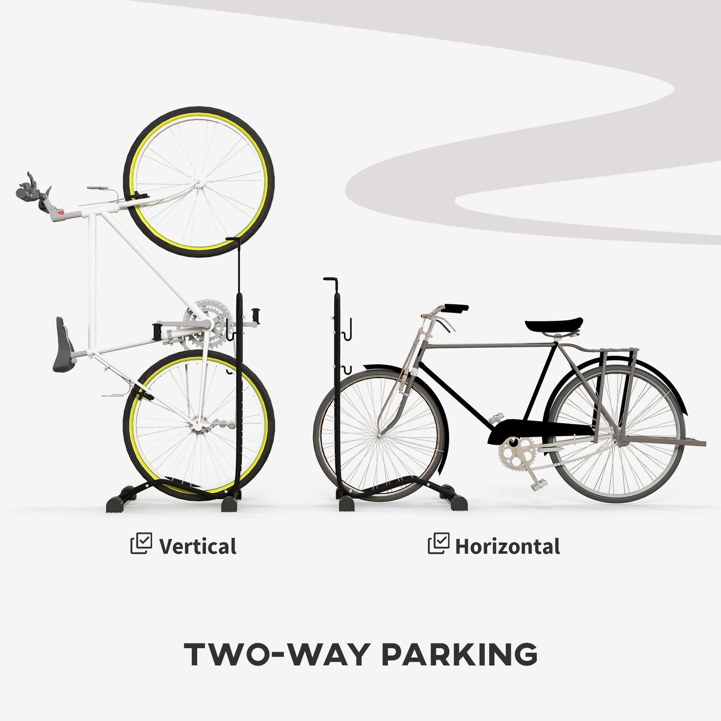 Support à vélo vertical et horizontal à crochets réglables