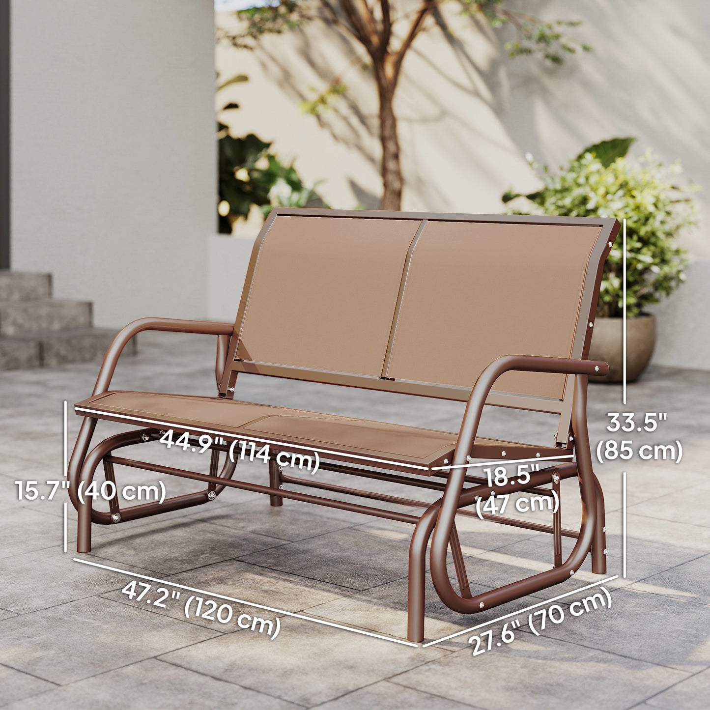 Banc Bascule Extérieur 2 Places Maille Respirante