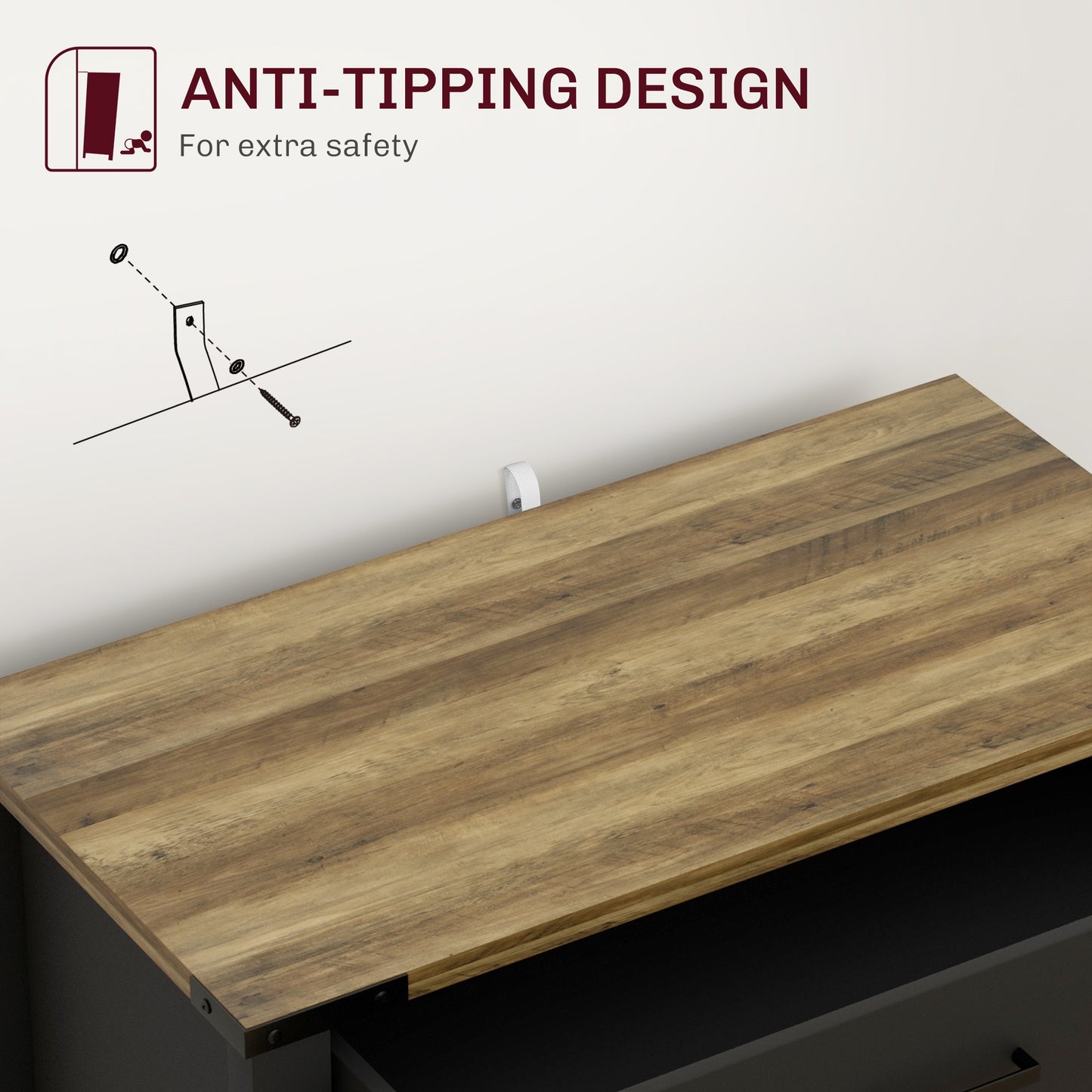 Buffet de cuisine style fermette avec tiroir et tablette