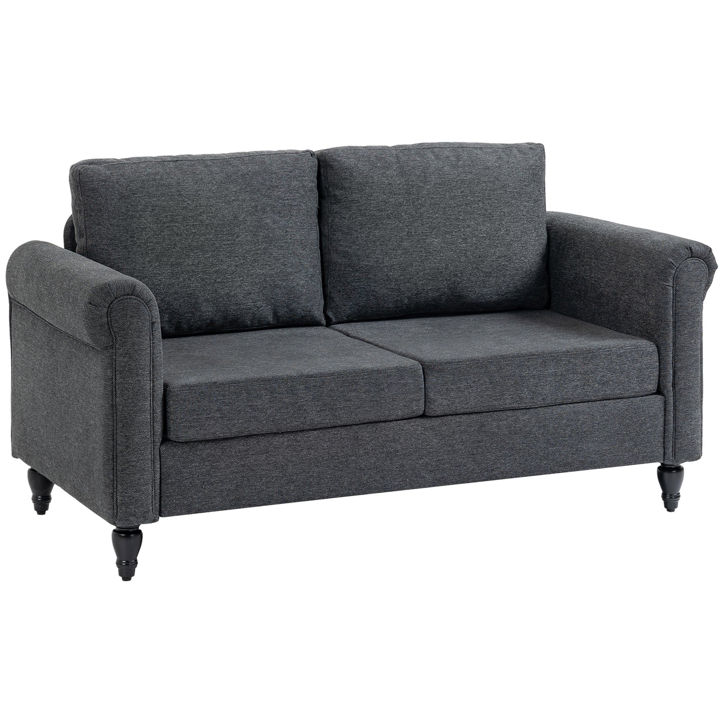 Causeuse vintage rembourée tissu chenille 2 places