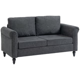 Causeuse vintage rembourée tissu chenille 2 places