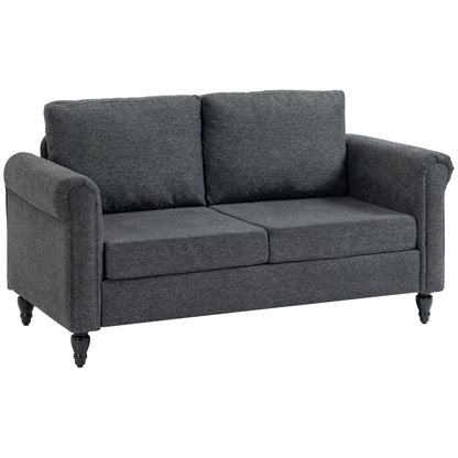 Causeuse vintage rembourée tissu chenille 2 places