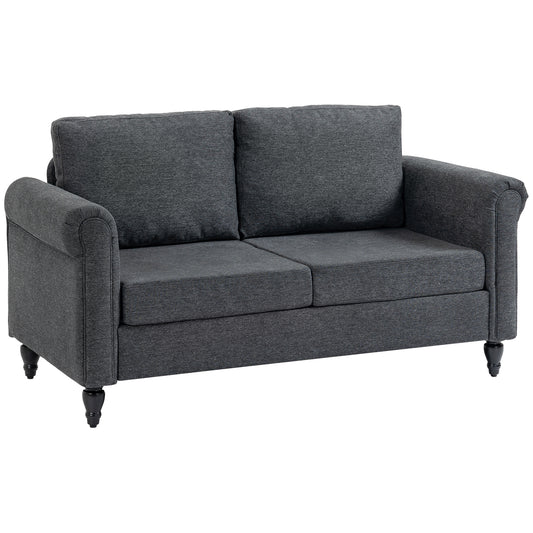 Causeuse vintage rembourée tissu chenille 2 places