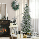 Sapin de Noël crayon enneigé 517 branches — Vert