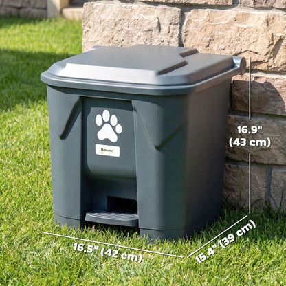 Poubelle extérieure à pédale pour déchets d'animaux 30 L