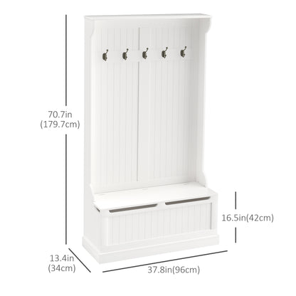 Hall tree 3-en-1 avec banc, rangement et patère
