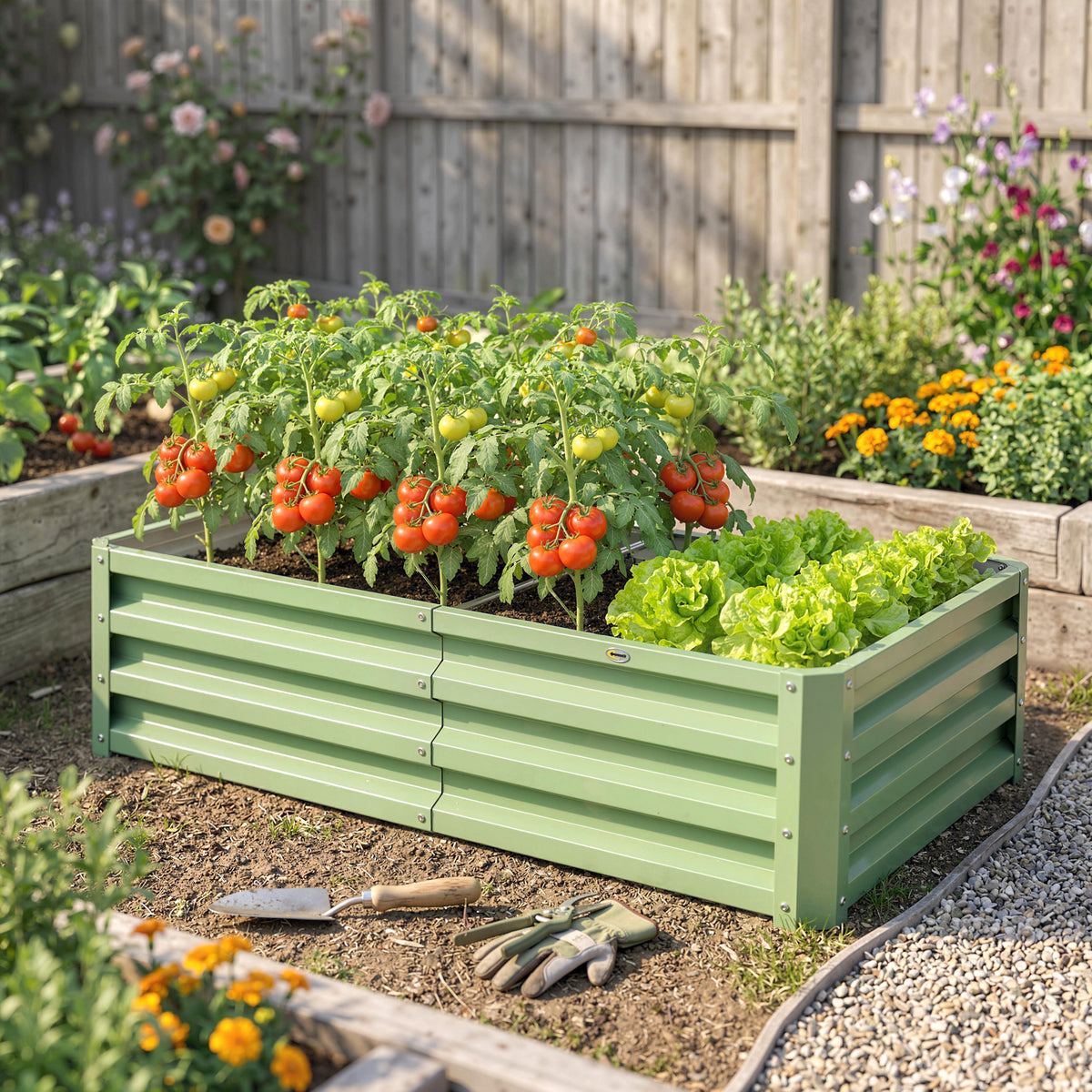 Jardinière surélevée galvanisée acier 120x60x30cm
