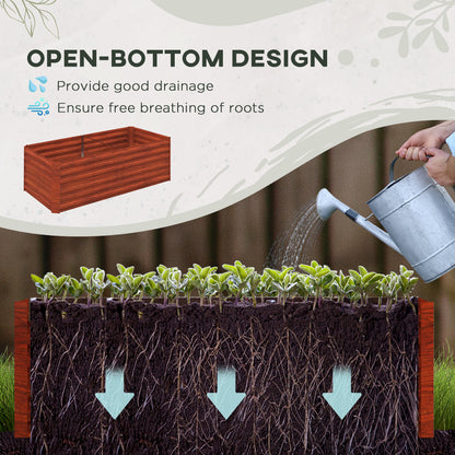 Jardinière surélevée acier galvanisé avec tiges renforcées 180cm