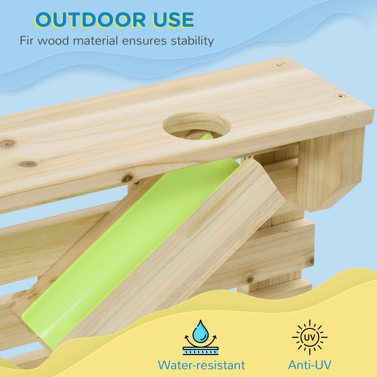 Aire de jeu sable et eau en bois 18 accessoires