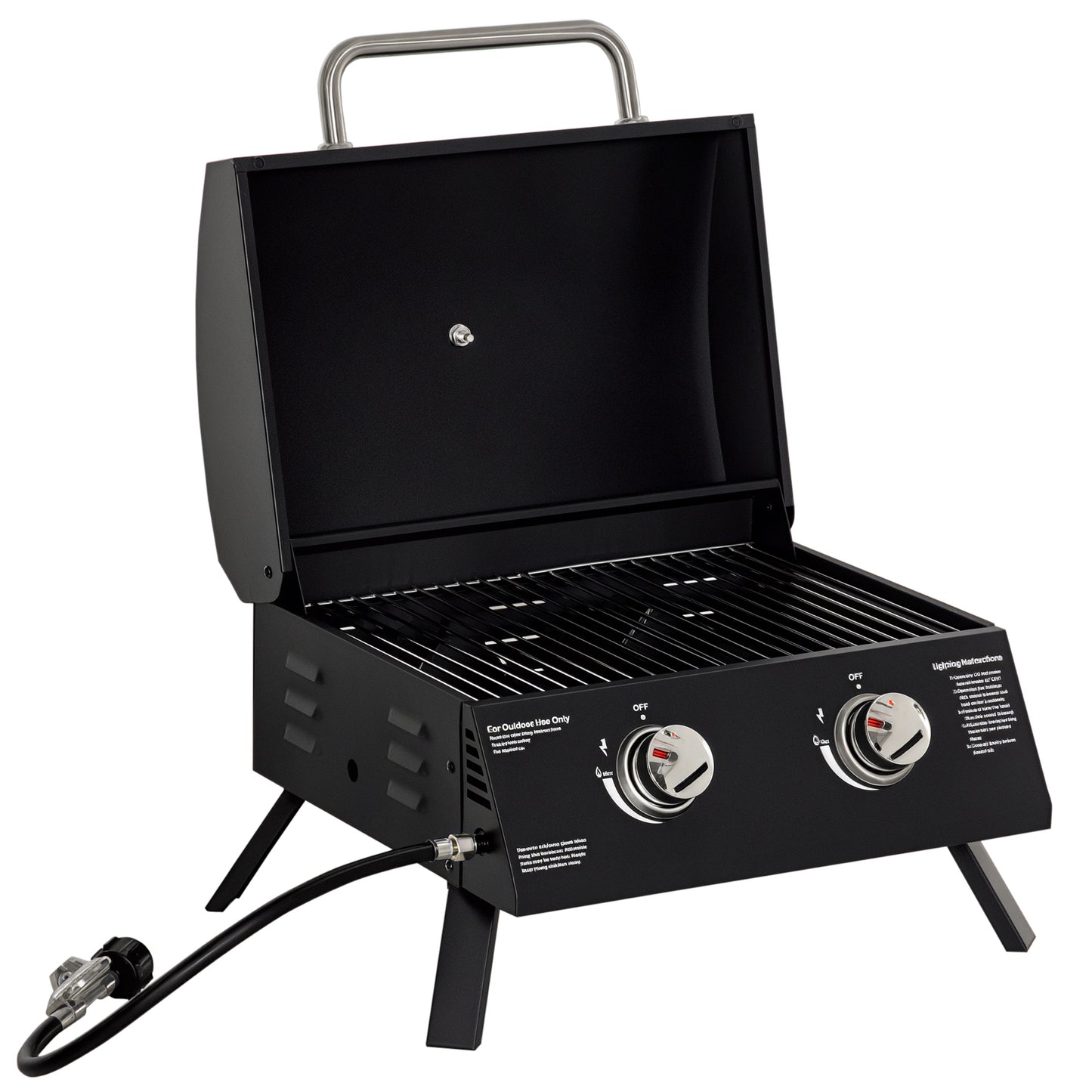 BBQ au propane portable 2 brûleurs pattes pliantes