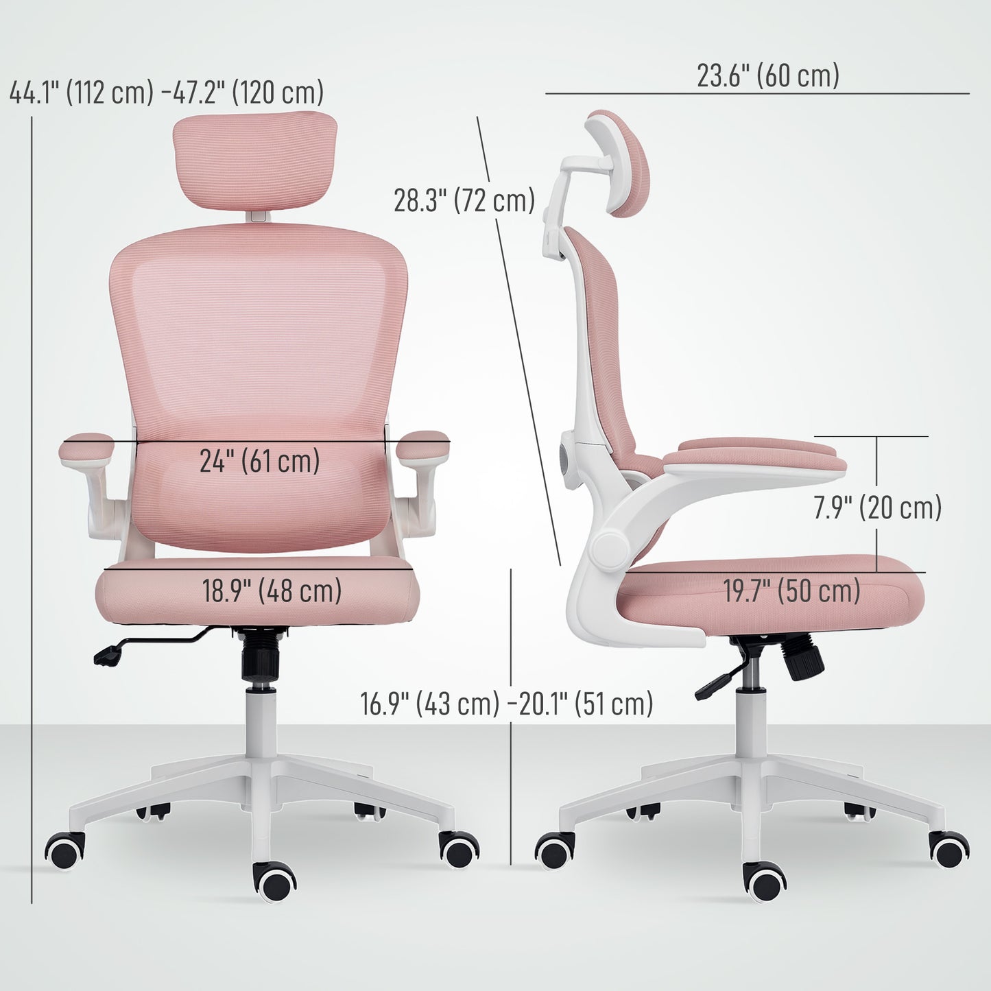Chaise bureau ergonomique dossier haut appui-tête rotatif