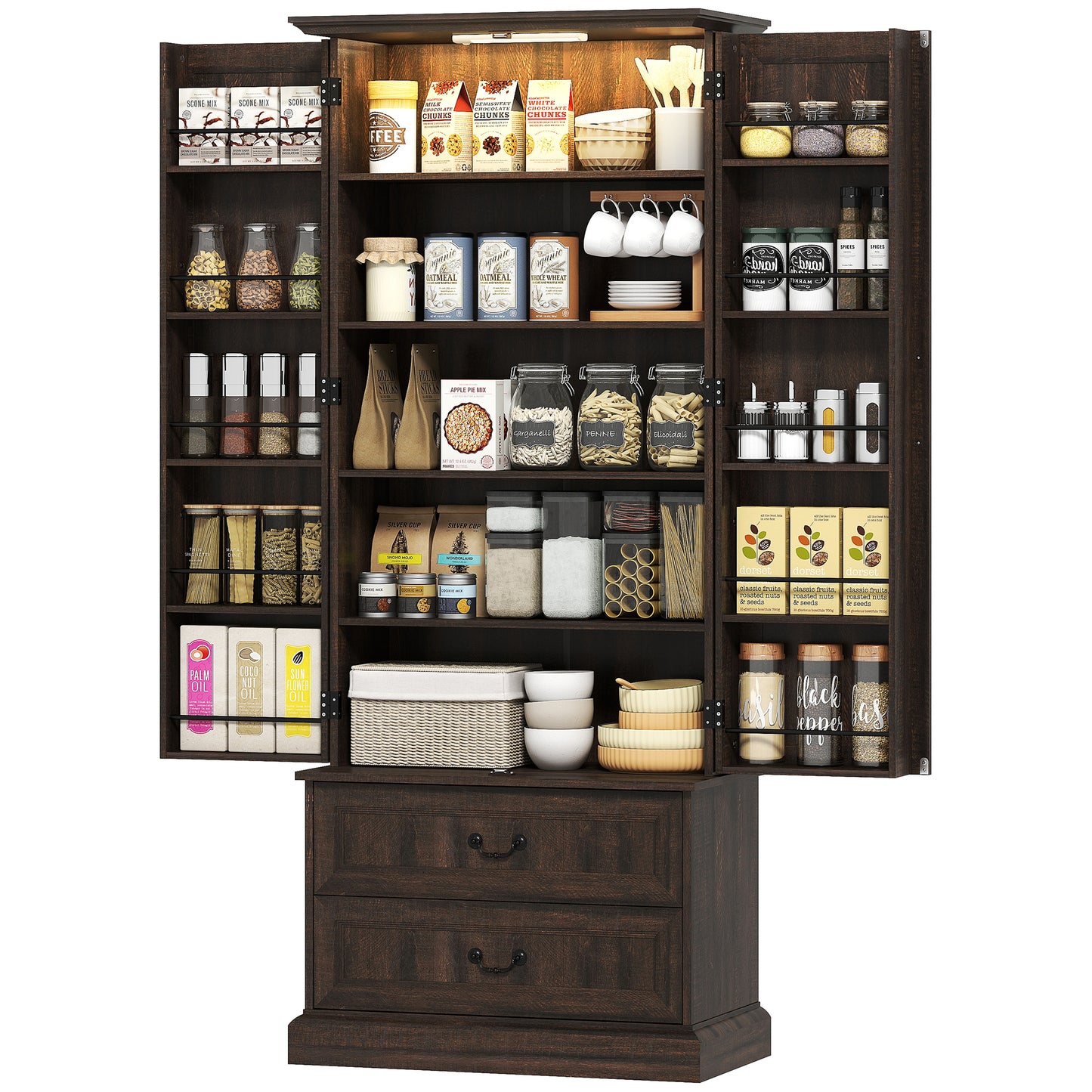 Armoire-buffet de cuisine avec lumière DEL capteur