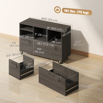 Caisson de bureau mobile verrouillable avec station de recharge