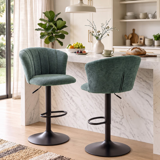 Tabourets de bar réglables pivotants lot de 2 — Vert foncé