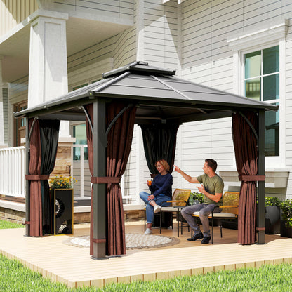 Gazebo toit rigide 10' x 10' polycarbonate double niveau