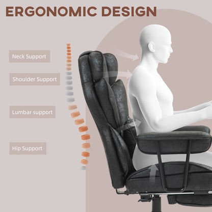 Chaise de bureau ergonomique grand format avec repose-pieds
