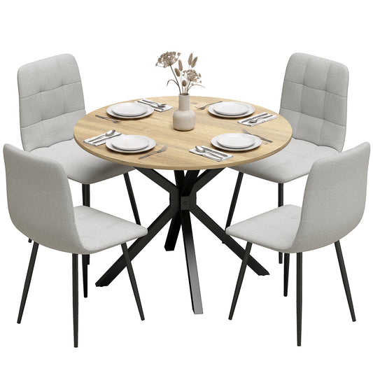 Ensemble table de salle à manger industrielle 5 pièces