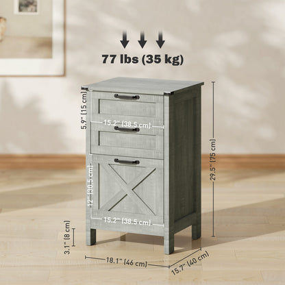 Classeur vertical à 3 tiroirs style champêtre rustique