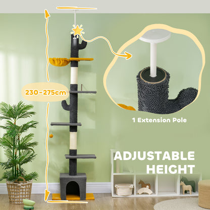 Arbre à chat hauteur réglable avec poteaux à griffer