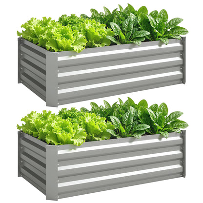 Bacs surélevés galvanisés ensemble de 2 pour jardin