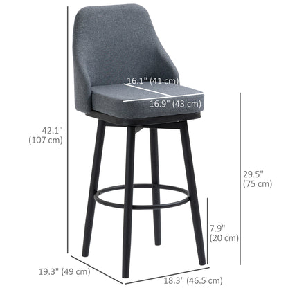 Tabourets de bar pivotants ensemble de 2 extra hauts