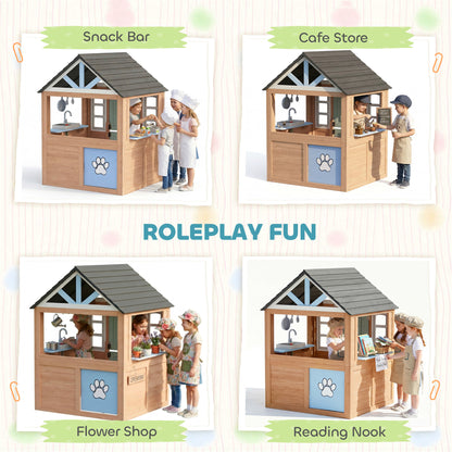 Maisonnette en bois avec cuisine et porte pour animaux