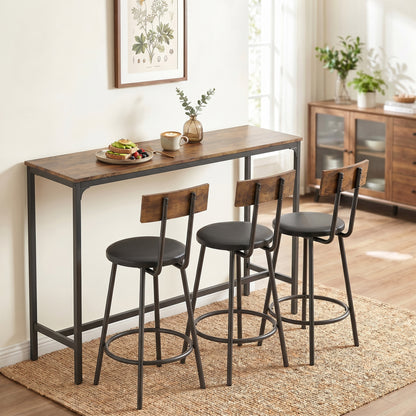 Ensemble table haute et tabourets de bar 4 pièces