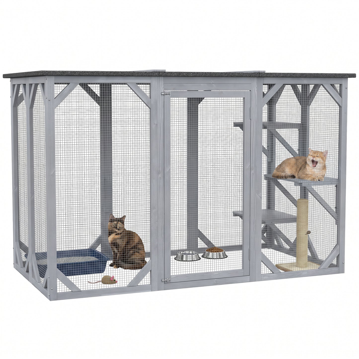Enclos extérieur pour chat multi-niveaux 180 cm