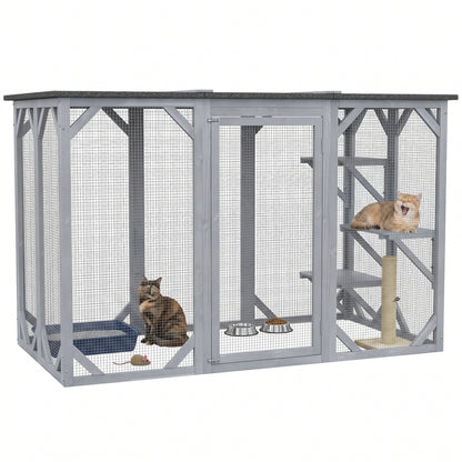 Enclos extérieur pour chat multi-niveaux 180 cm