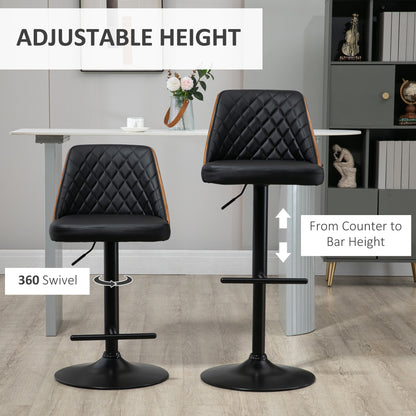 Tabourets de bar pivotants hauteur ajustable ensemble de 2