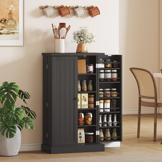 Armoire de cuisine garde-manger autoportante avec étagères