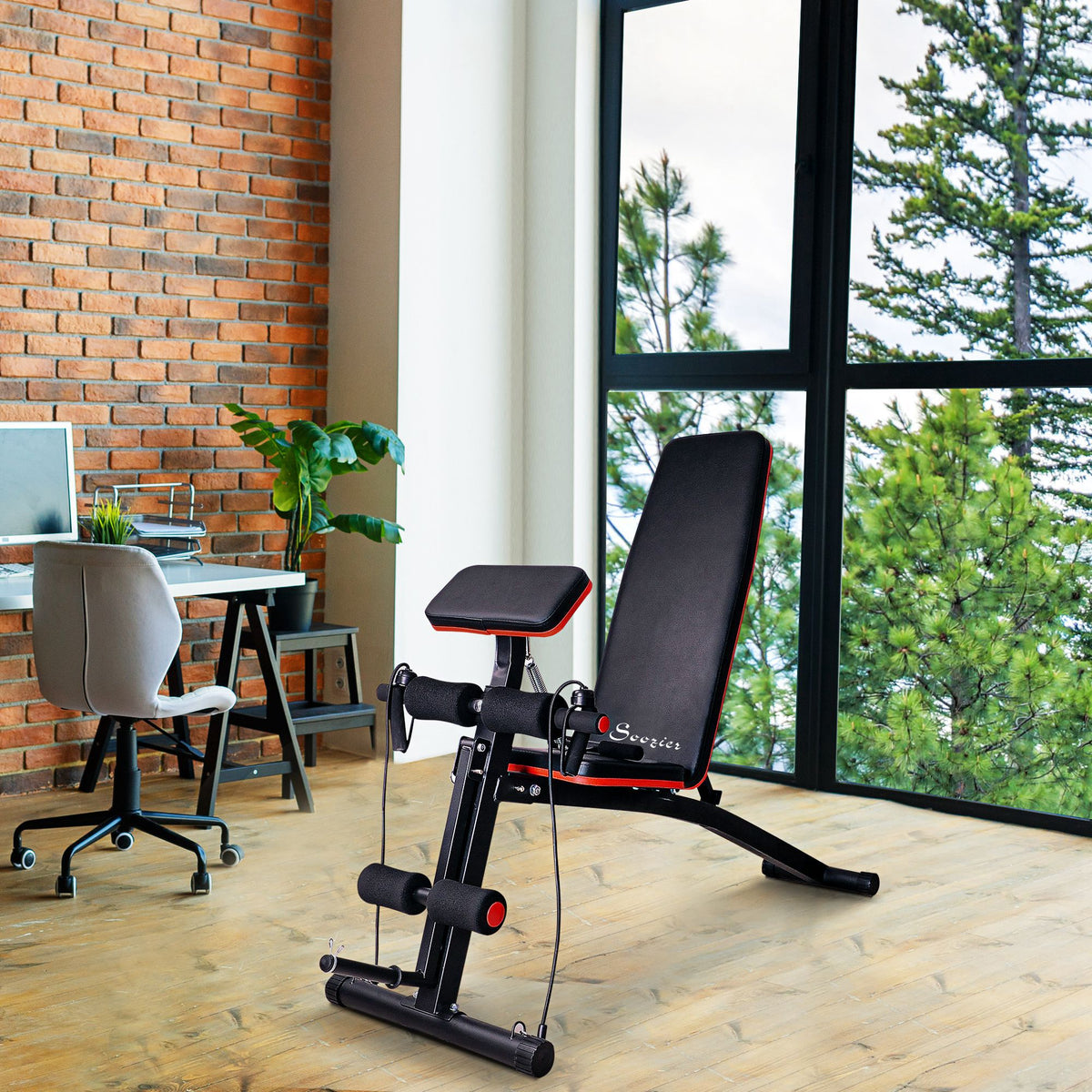 Banc d'entraînement pliable réglable pour musculation à domicile