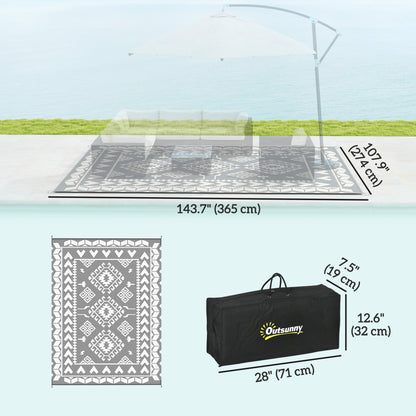 Tapis extérieur réversible 9' x 12' — gris