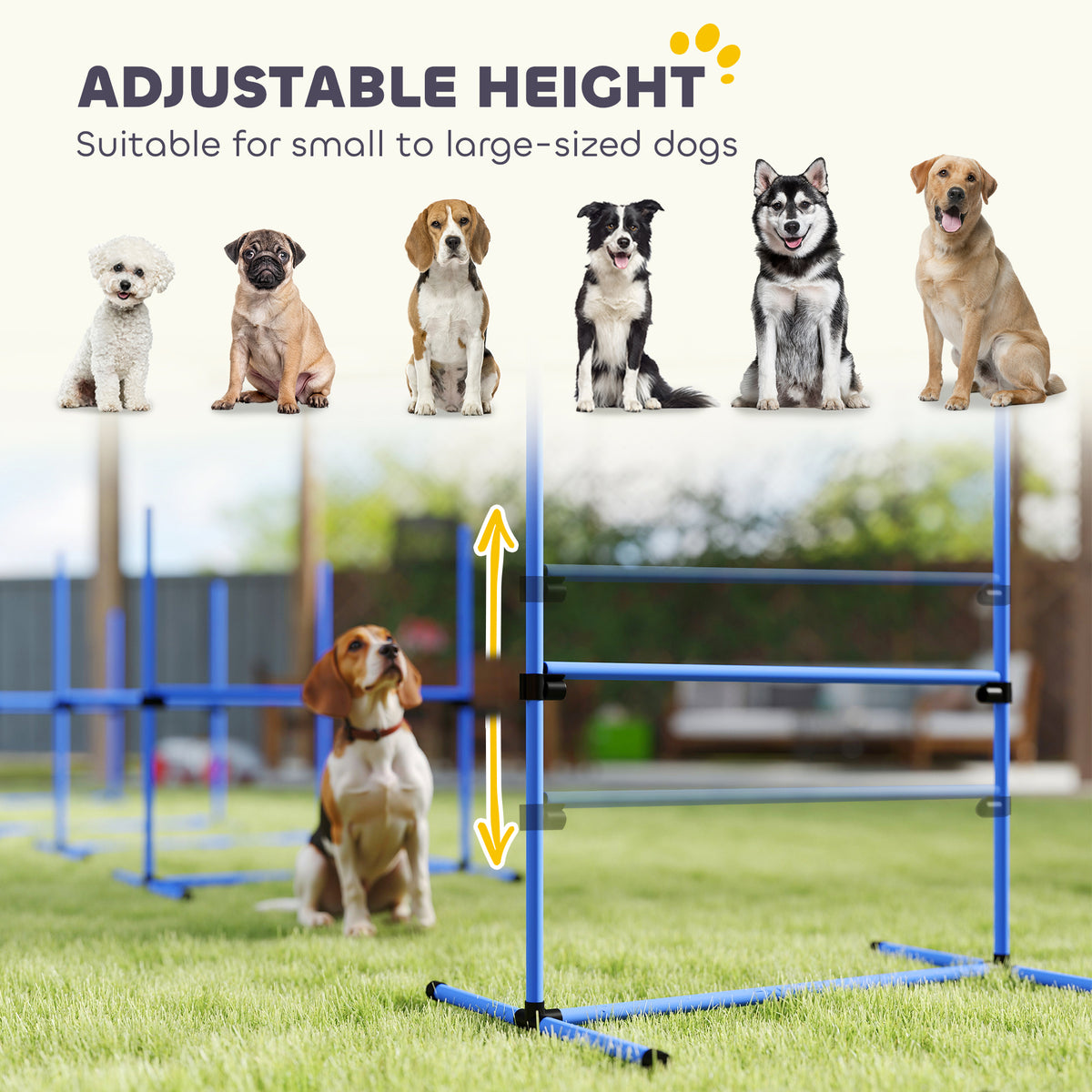 Ensemble de 4 haies d'agilité réglables pour chien