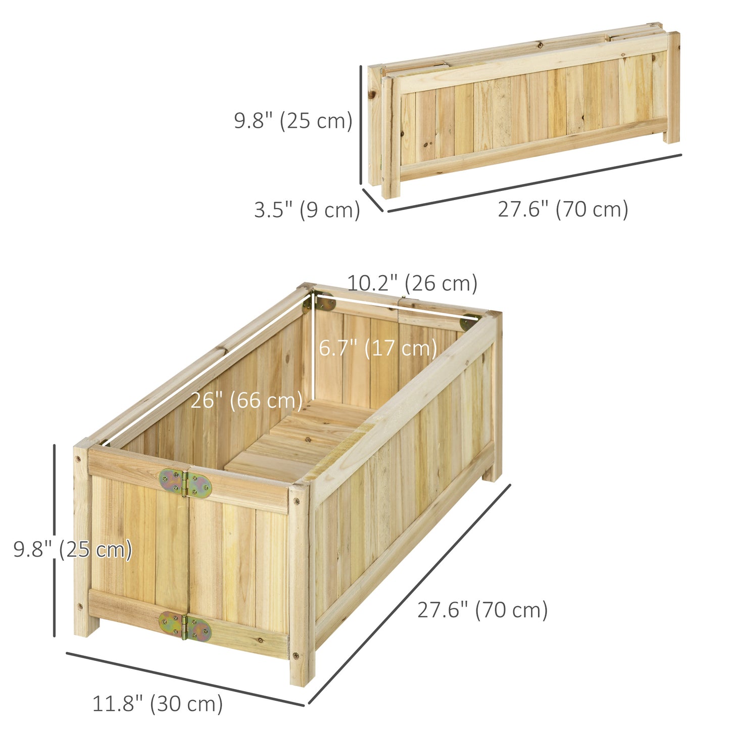 Bac de jardinage surélevé pliable en bois