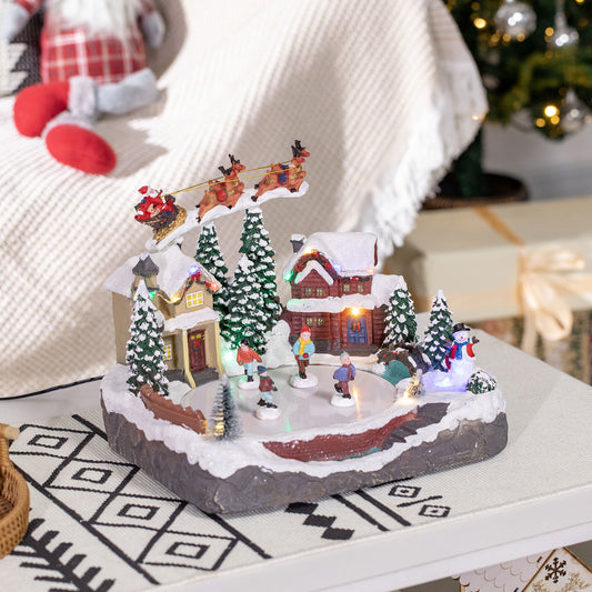 Village de Noël animé patinoire et lumières DEL