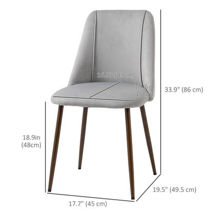 Chaises de salle à manger rembourrées ensemble de 4 velours