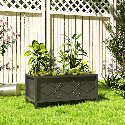 Jardinière surélevée galvanisée avec trous de drainage
