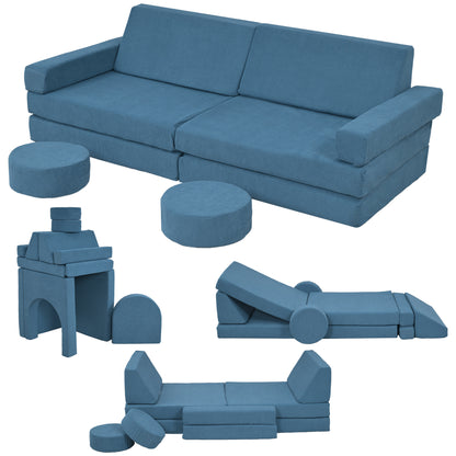 Canapé modulaire enfant 12 pièces fort de jeu
