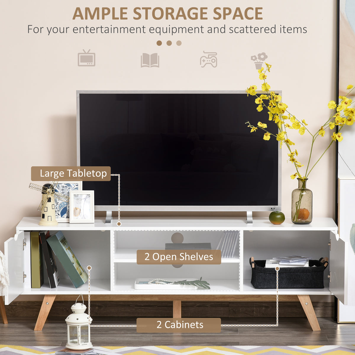 Meuble TV moderne en bois avec rangement