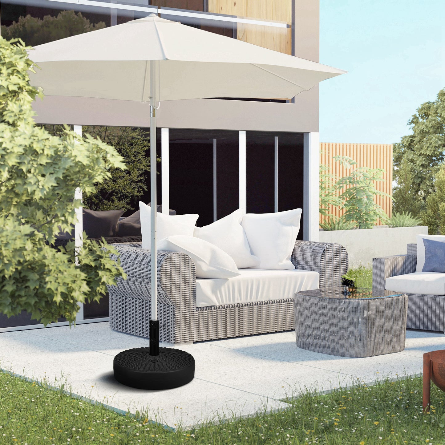 Base de parasol ronde remplissable robuste en acier