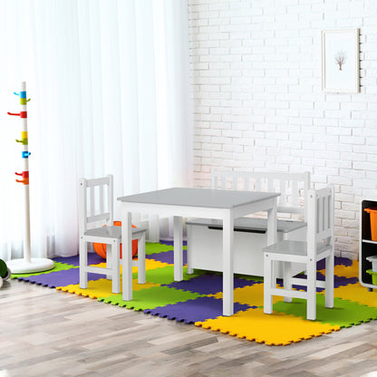 Ensemble table et chaises pour enfants en bois — Lot de 4
