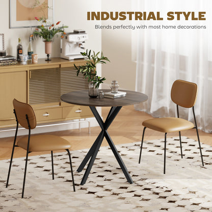 Table ronde industrielle compacte 80 cm