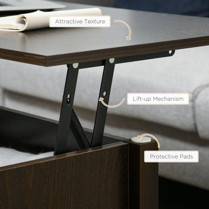 Table basse relevable moderne avec rangement caché
