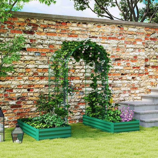 Jardinière surélevée en acier avec treillis en arche
