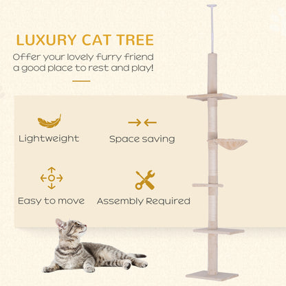 Arbre à chat 5 étages ajustable — Gris
