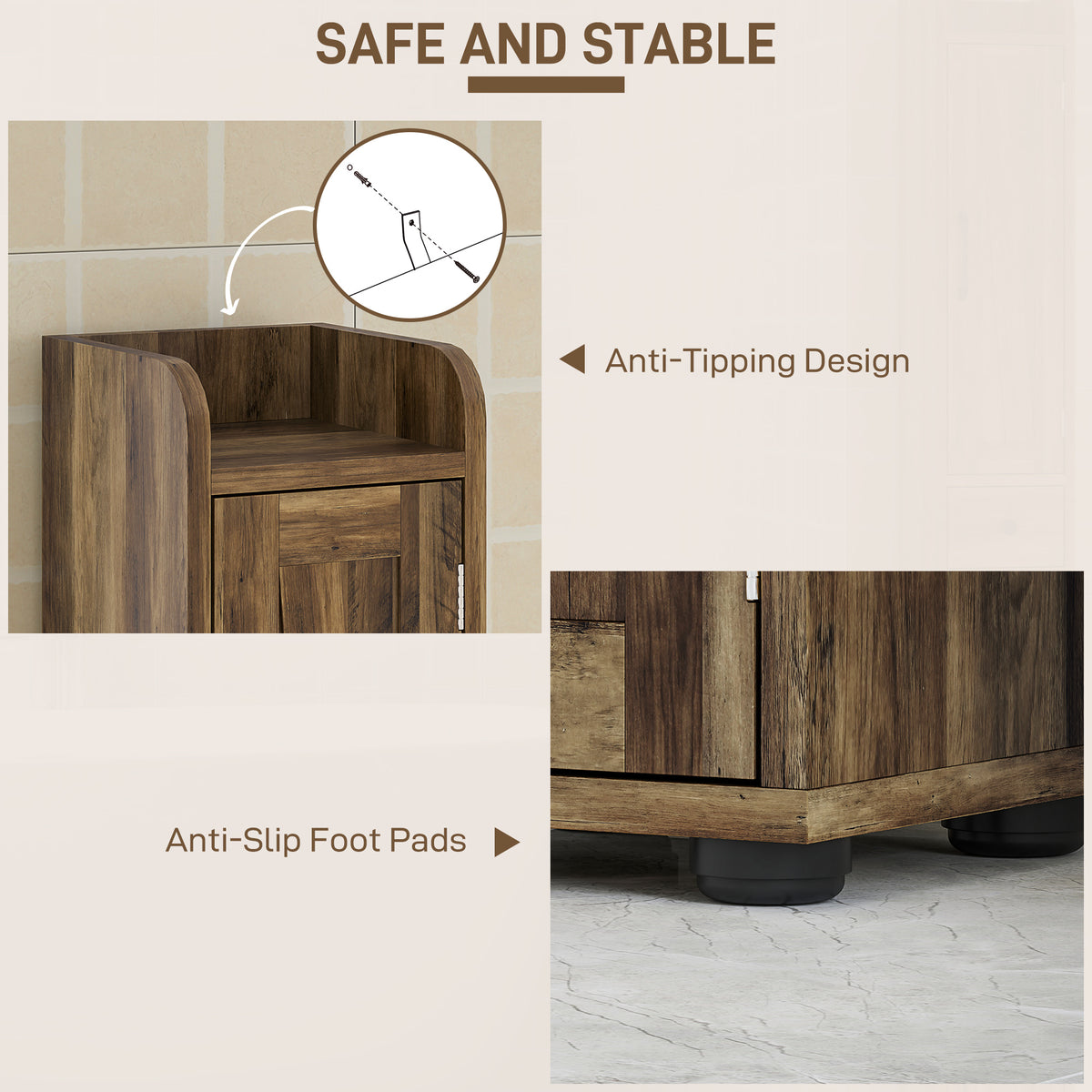 Meuble de salle de bain étroit style champêtre