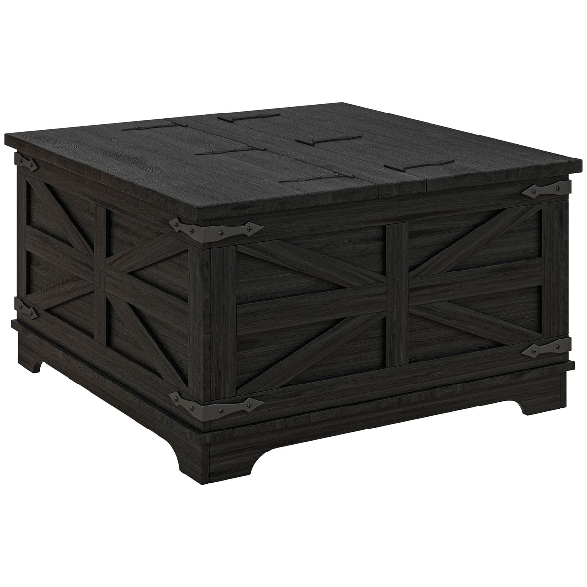 Table basse style champêtre avec rangement caché