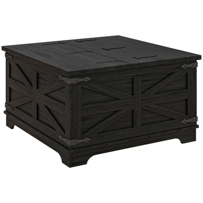 Table basse style champêtre avec rangement caché