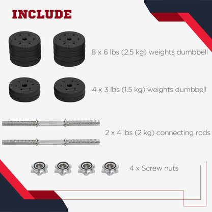 Haltères ajustables 30 kg — Lot de 14